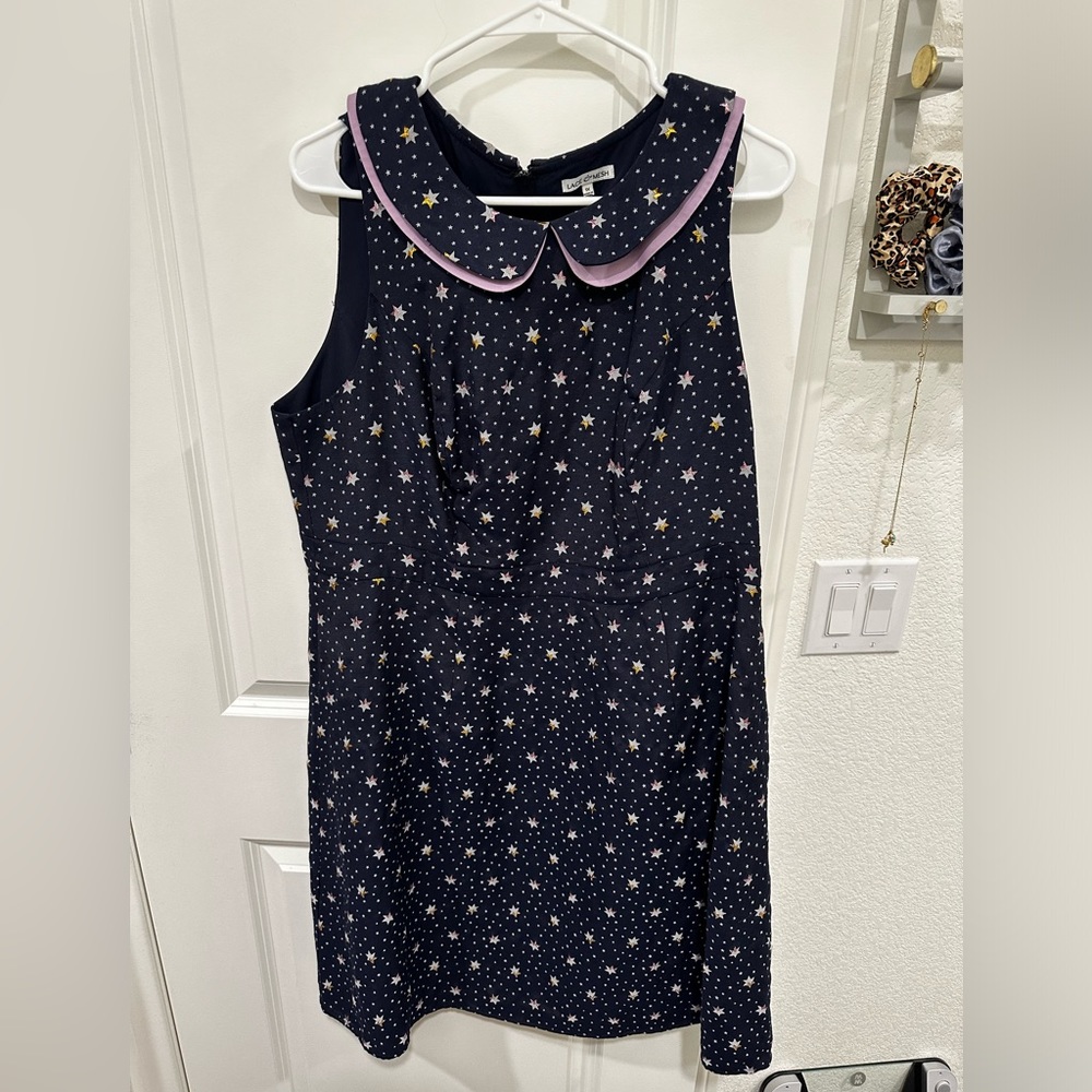 Lace and Mesh brand ModCloth Sleeveless Dress with Peter Pan Collar Size 1X